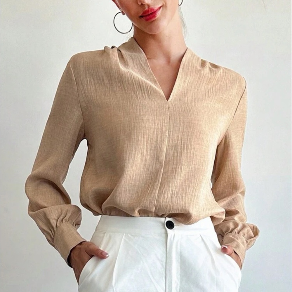 Elegant Khaki Women's Top
